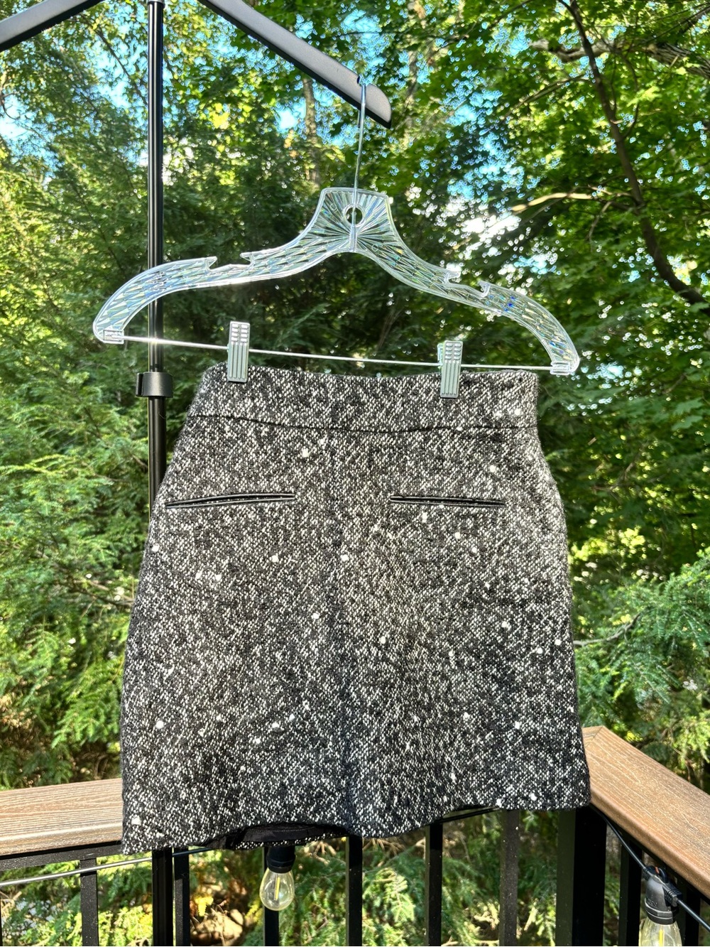 Claudie Pierlot Classic Black & White Tweed Mini Skirt Size 36 EU (US 4)